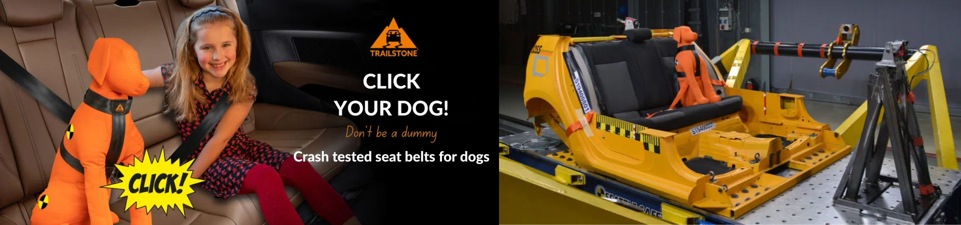 Trailstone crash tested dog seat belts for car travel